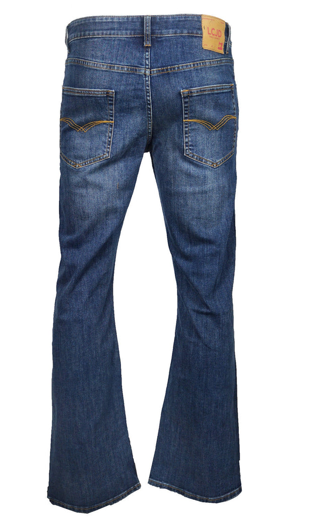 Mens-Denim Indigo-Bell-Bottoms-Flared-Jeans-60's 70's style retro vintage  new