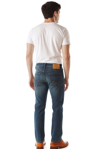 Men's Slim Fit Jeans Straight leg Vintage Blue | LCJ Denim