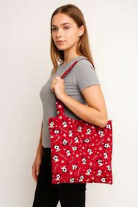 LCJ Denim Foldable Shopping Bag In Pouch Unisex Eco Large Grocery Fold Away Tote