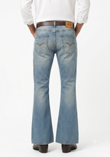 Men's Flare Jeans Mid Wash Stretch Indie Retro 70s Bell Bottom Lc16 | LCJ Denim
