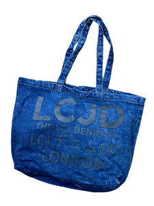 Unisex LCJ Denim Tote Bag Indigo Washed Denim