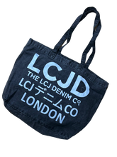 Unisex LCJ Denim Tote Bag Black Washed Denim