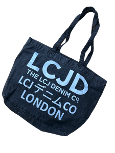 Unisex LCJ Denim Tote Bag Black Washed Denim