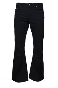 Men's Flare Black Cords Jeans Stretch Indie 70s Bell Bottoms Lc16 | LCJ Denim