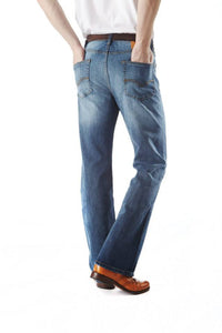 Men's Bootcut Jeans Medium Wash Stretch Indie Retro 70s LC20  | LCJ Denim