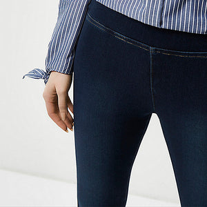 Ladies Stretch Denim Leggings High waist Jeans Dark Wash | LCJ Denim
