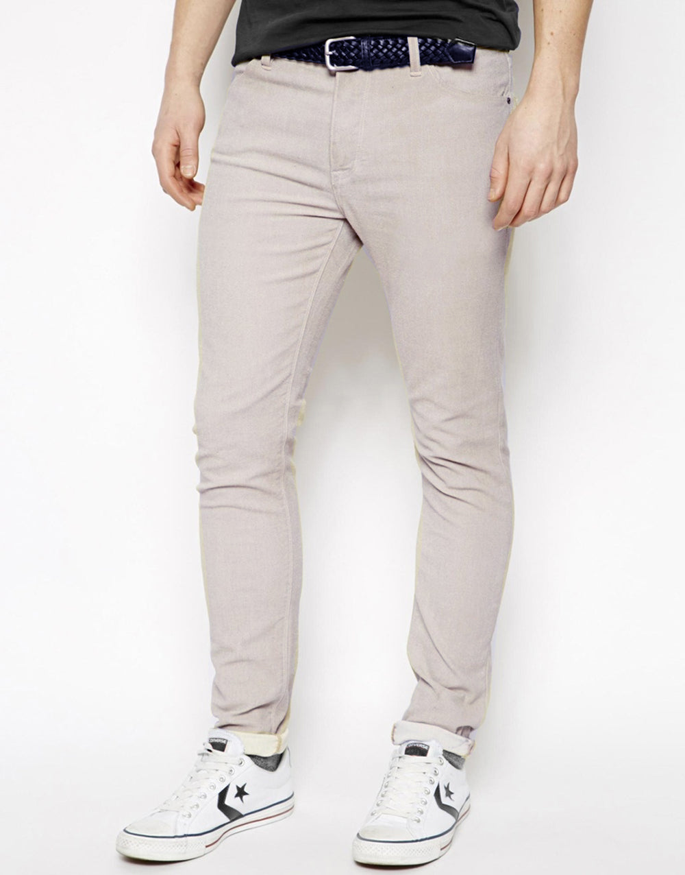 Men's LCJ Denim Super Skinny off white Jeans Slim Fit basics All Sizes