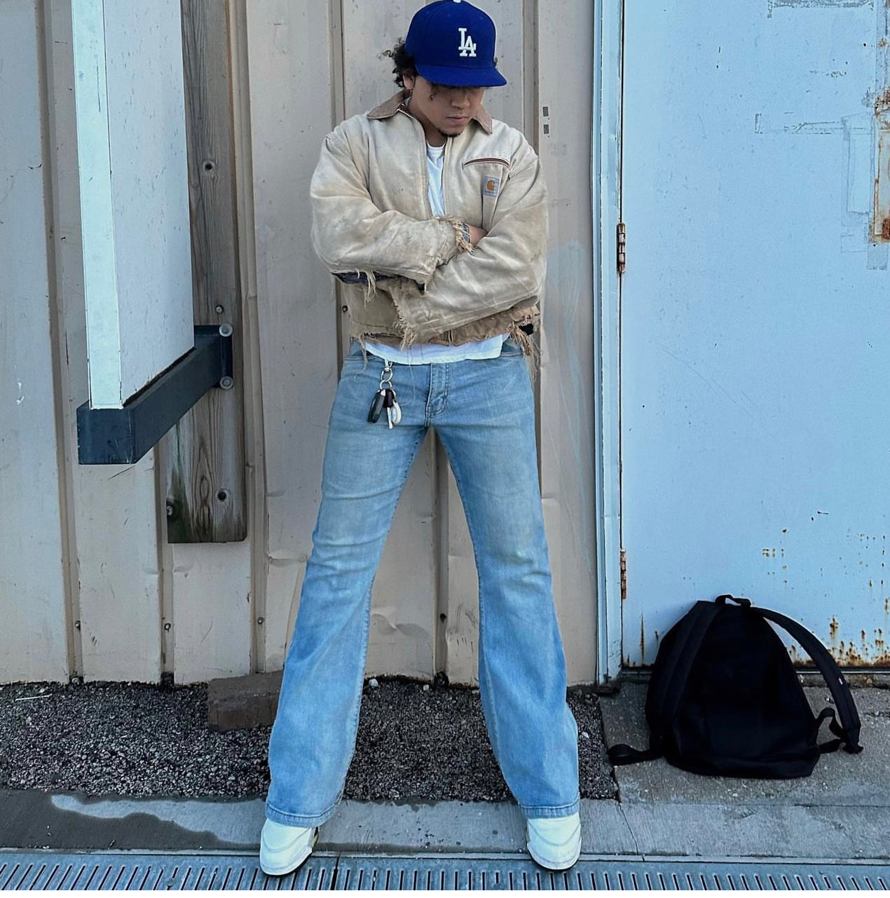 Style Flared Jeans Men Men's Flare Jeans Mid Wash Stretch Indie