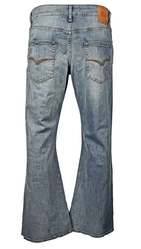 Men's LCJ Denim Super Flare Jeans Stretch Indigo Indie 70s Bell